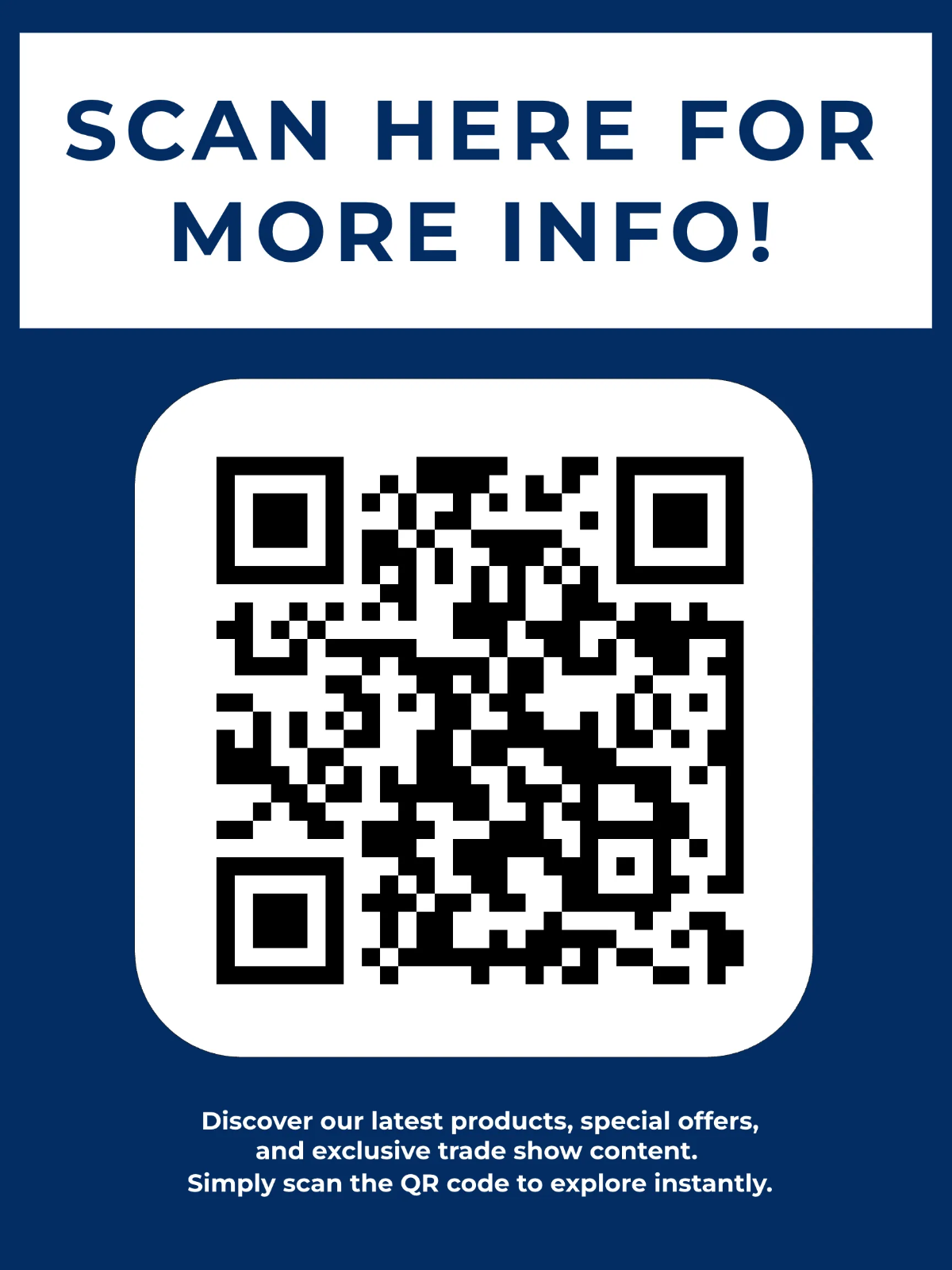 Free Scan QR Code Trade Show Sign Template to Edit Online