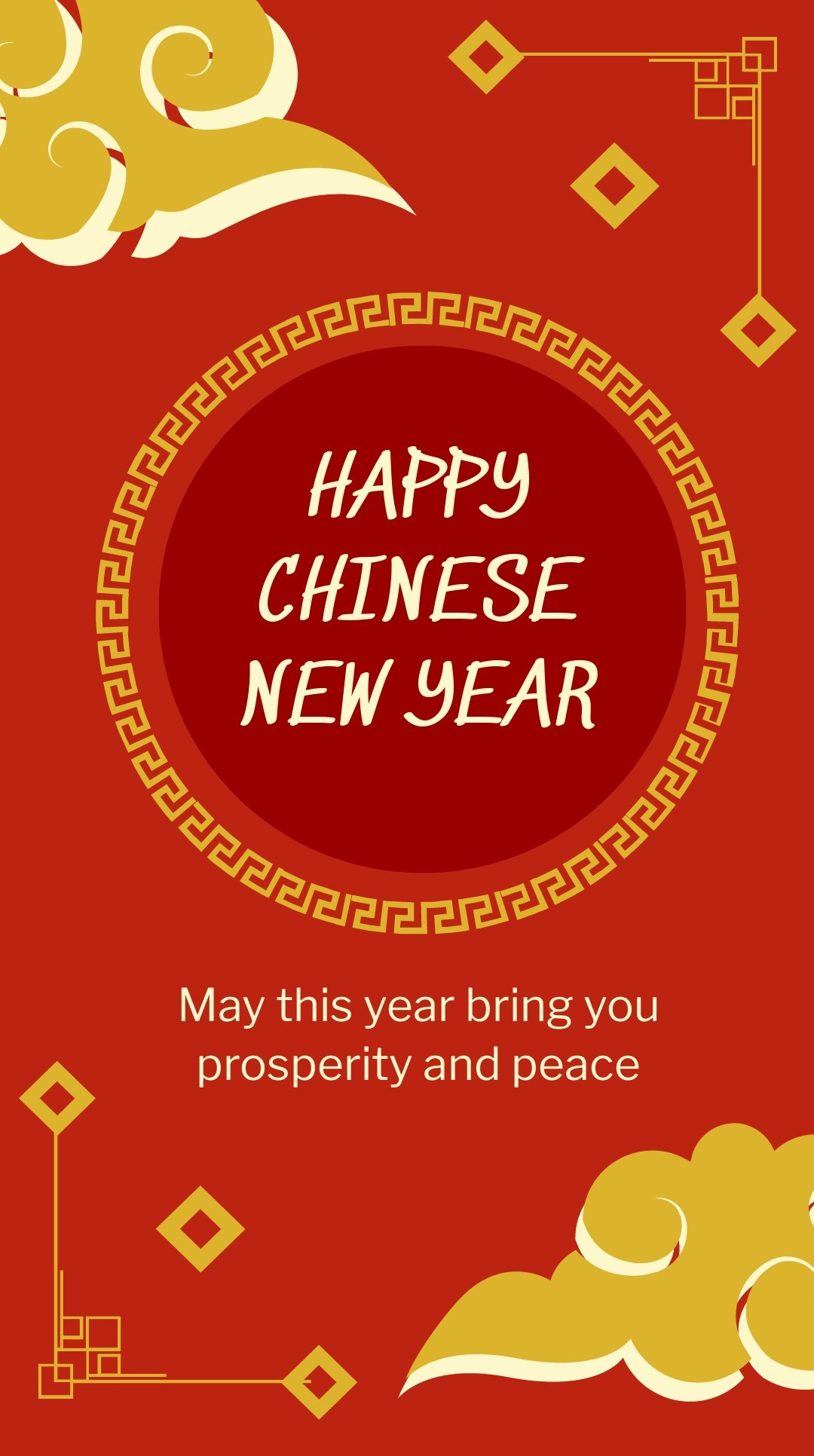 Vintage Chinese New Year Whatsapp Post Template