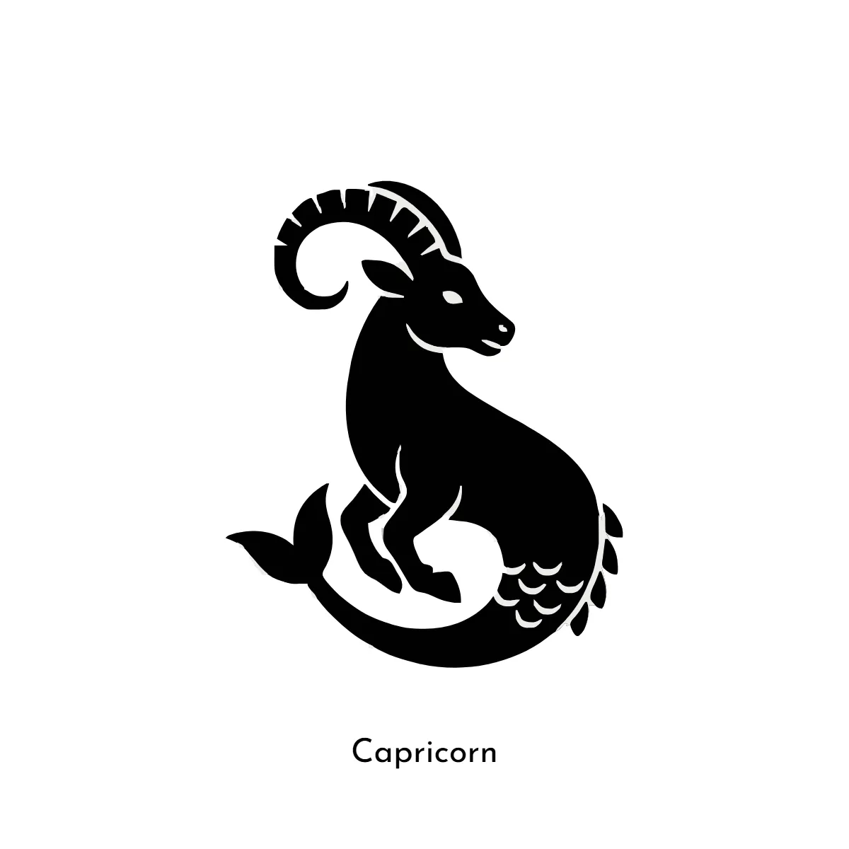 Free Capricorn Silhouette Zodiac Sign Template to Edit Online