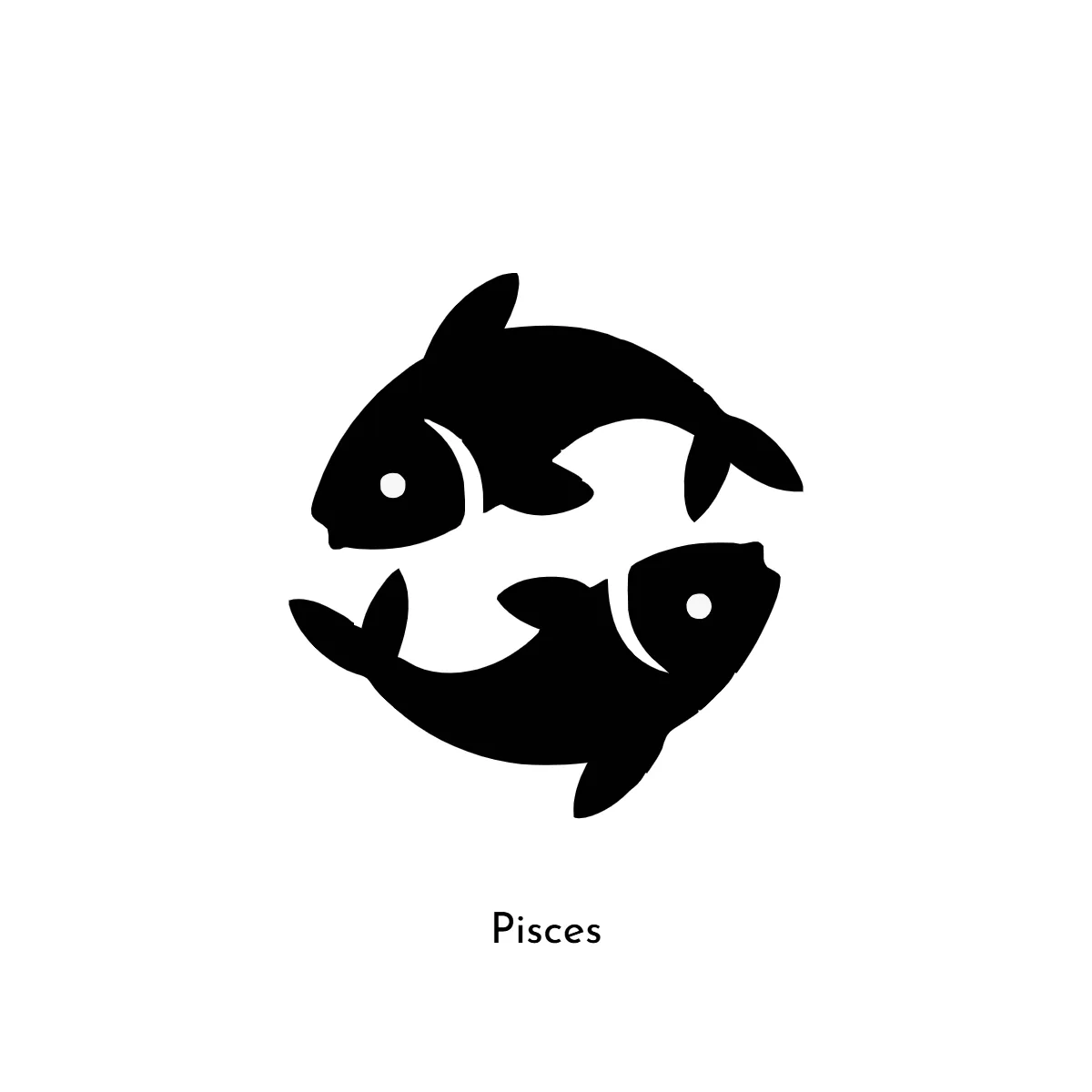 Free Pisces Silhouette Zodiac Sign Template to Edit Online