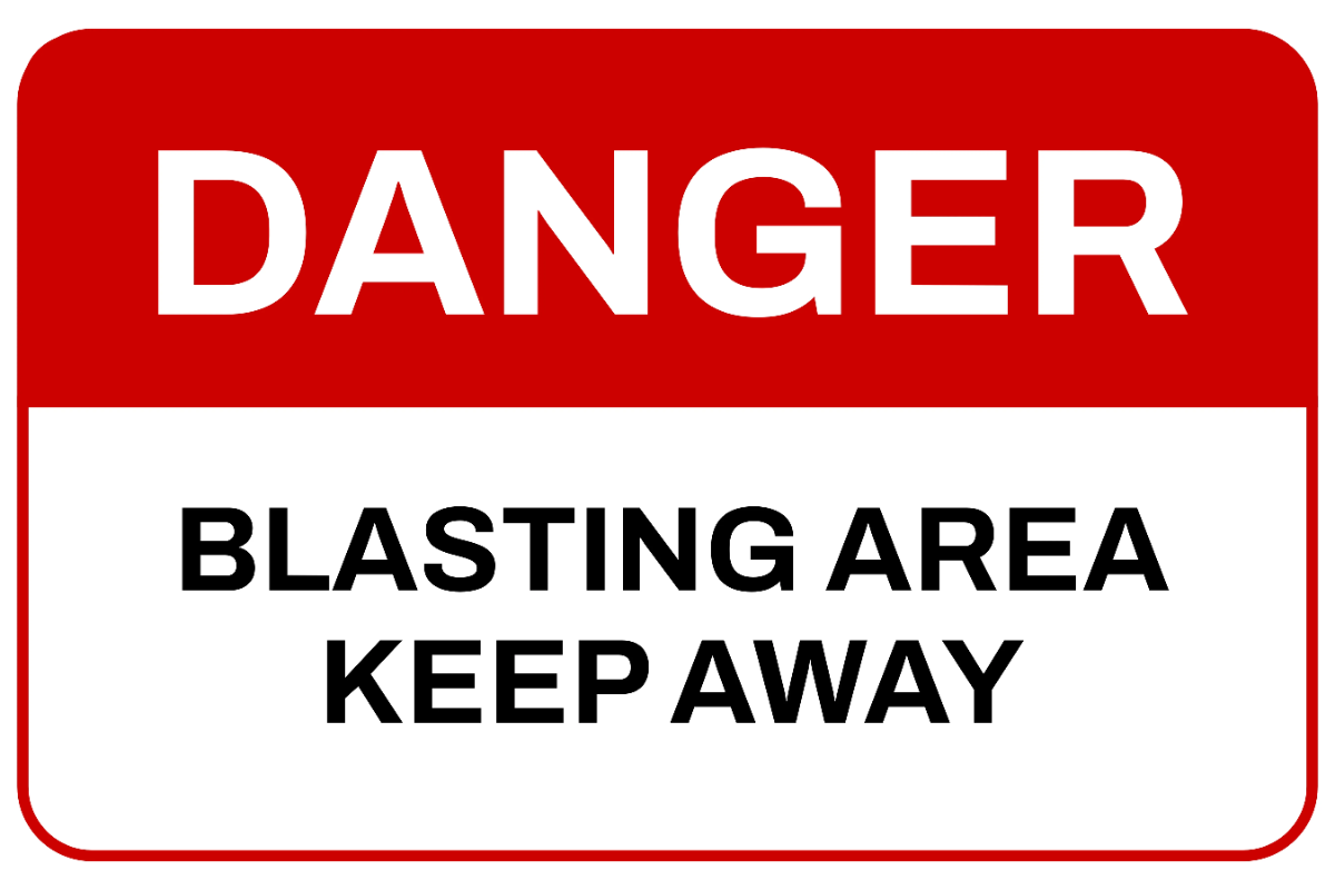 Free Blasting Area Keep Away Mining Sign Template to Edit Online