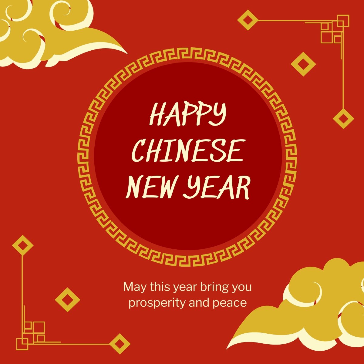 Vintage Chinese New Year Linkedin Post Template