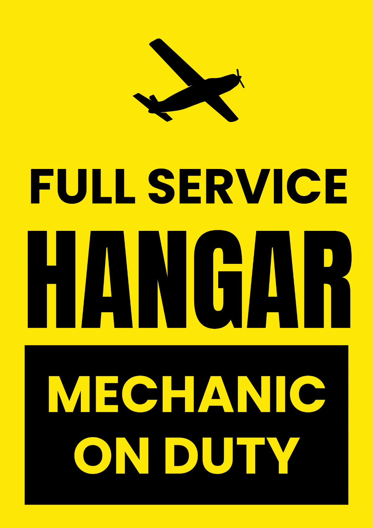 Airport Hangar Sign Template