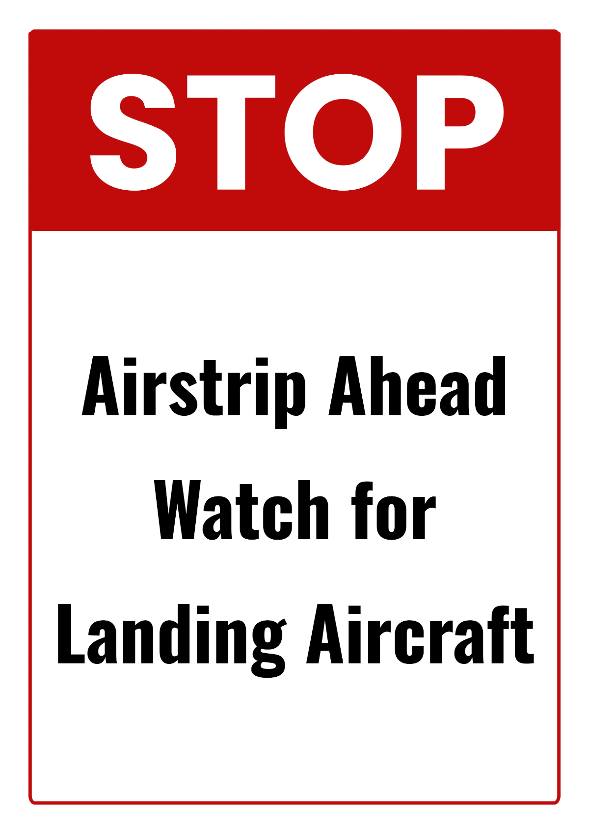 Airstrip Airport Sign Template