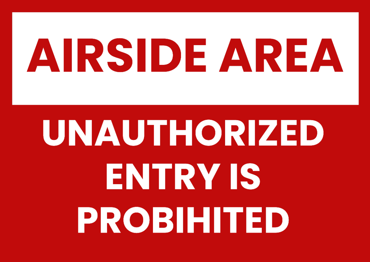 Airside Area Airport Sign Template