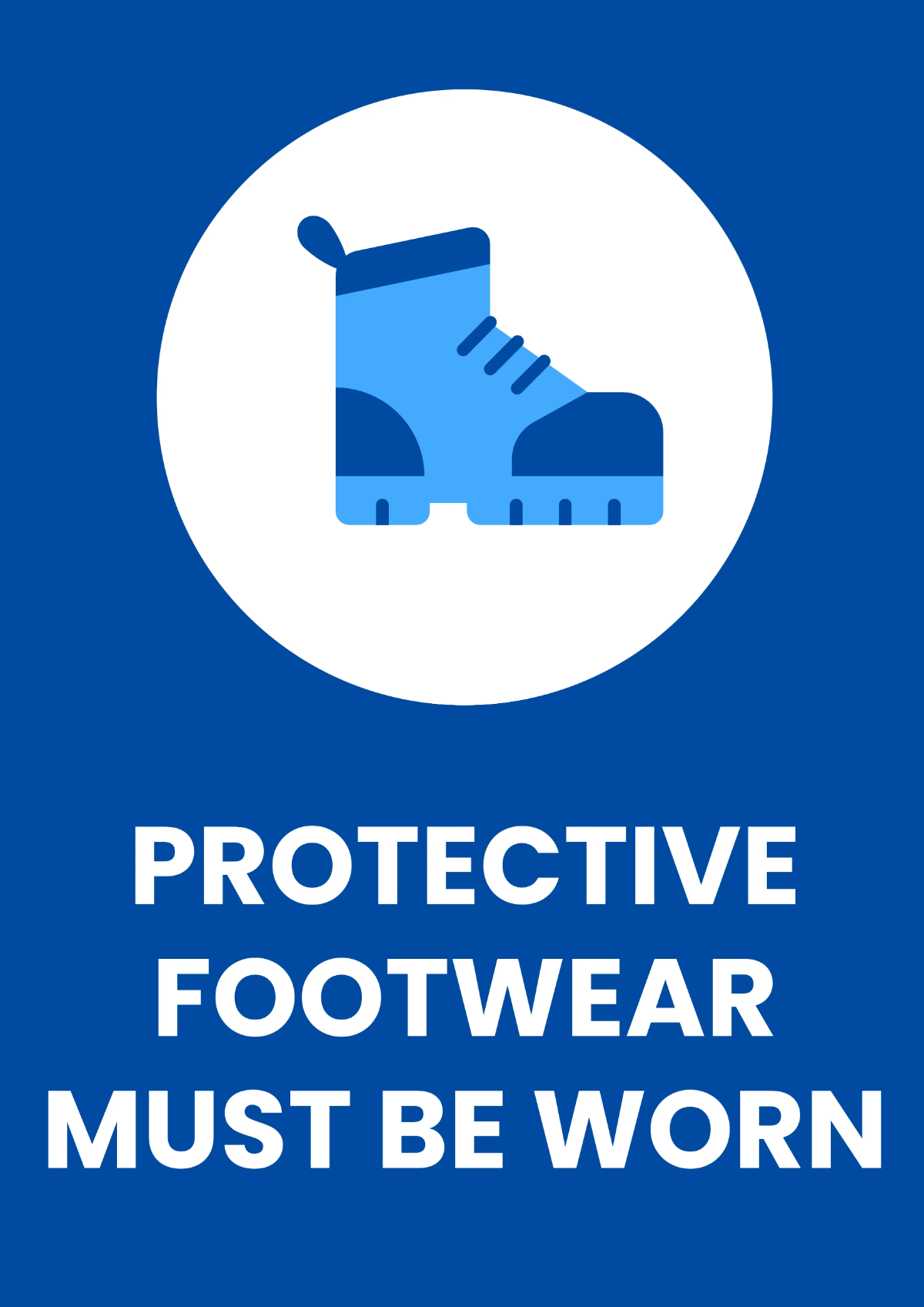 Safety Footwear Mining Sign Template