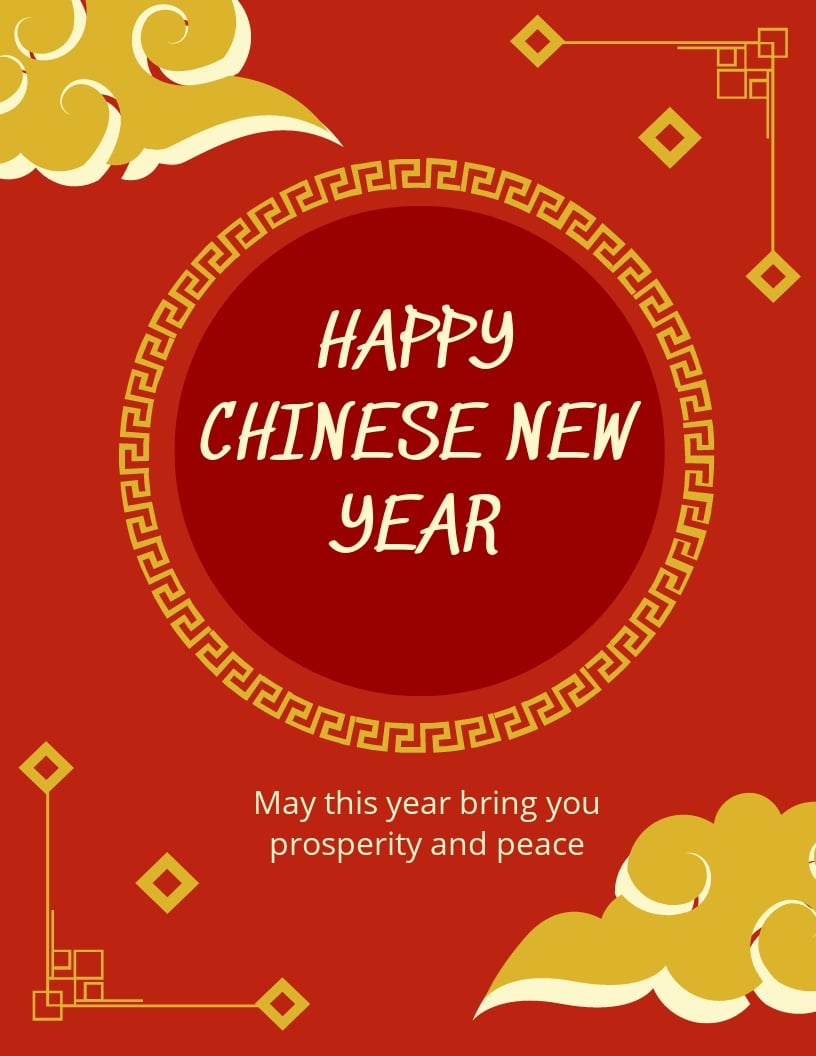 Free Vintage Chinese New Year Flyer Template