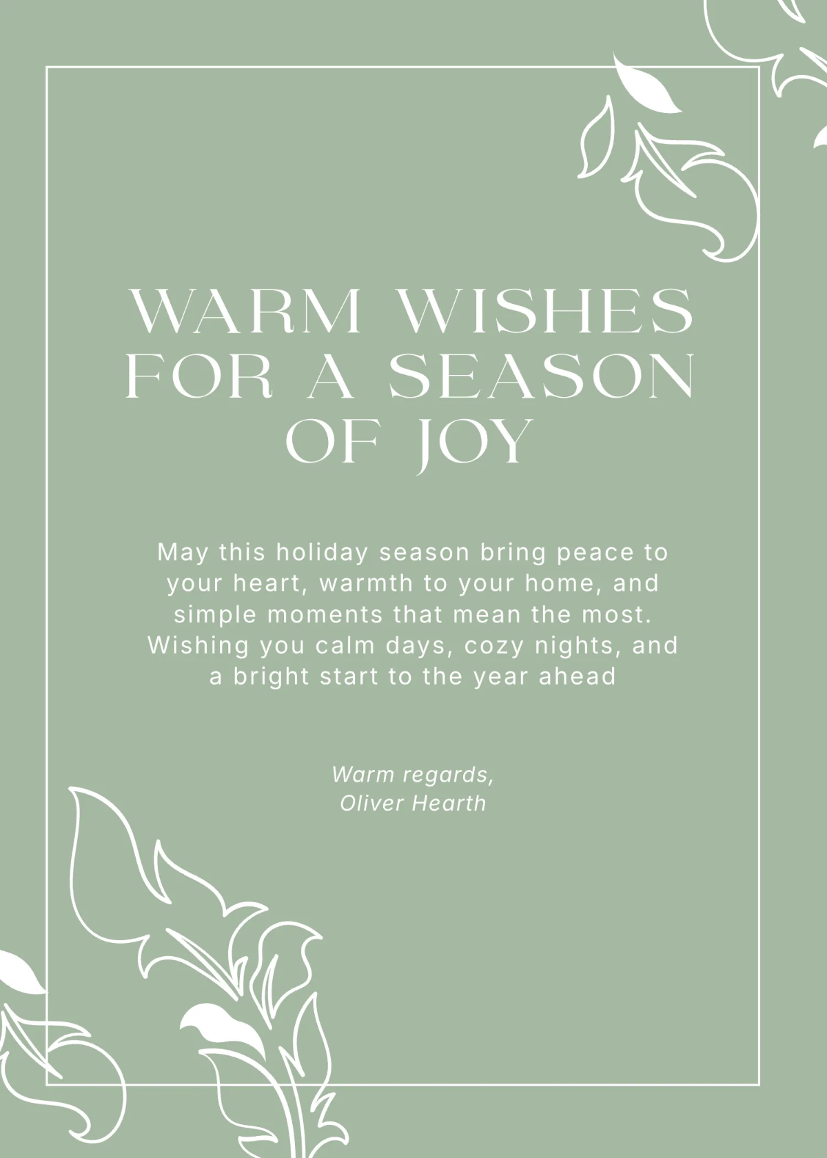Sage Green Holiday Wishes Template