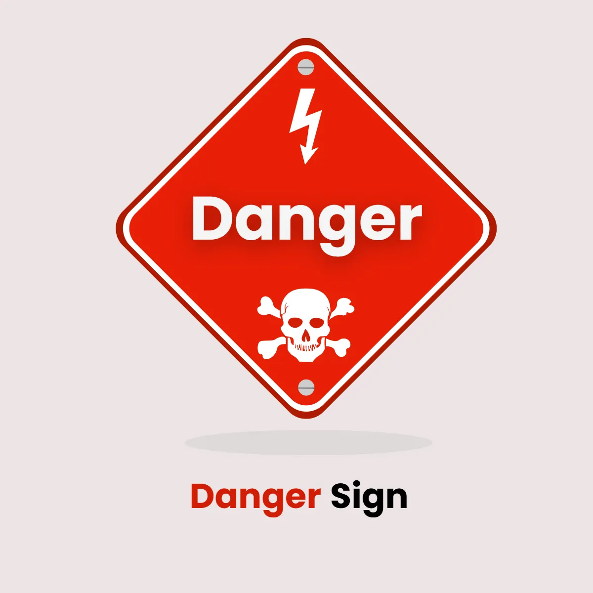 Red Danger Signs Clip Art Template