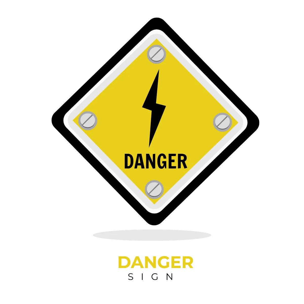 Electric Danger Signs Clip Art Template