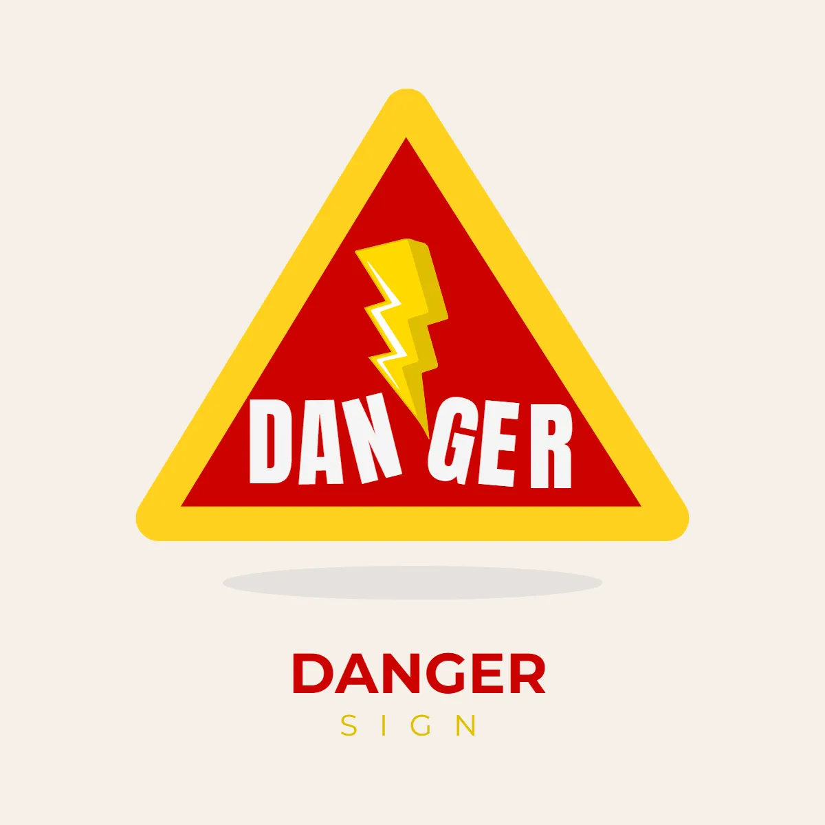 Red Yellow Danger Signs Clip Art Template
