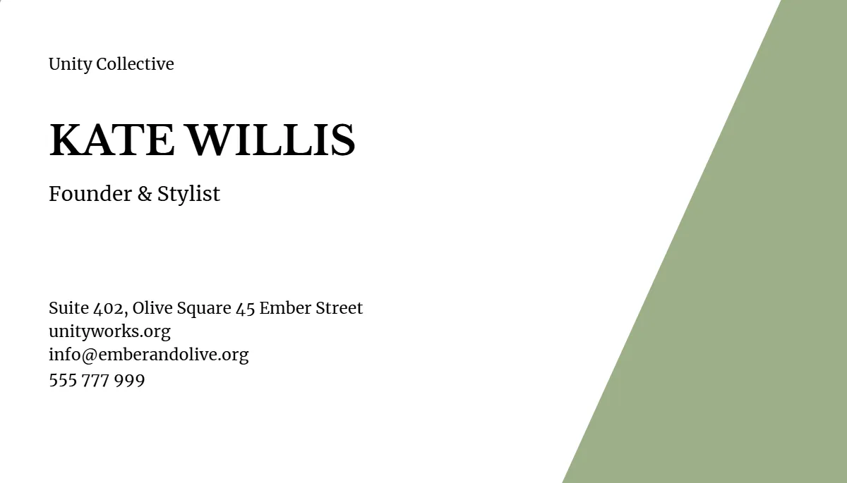 Free Sage Green Business Card Template to Edit Online