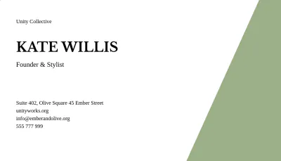 Free Sage Green Business Card Template to Edit Online