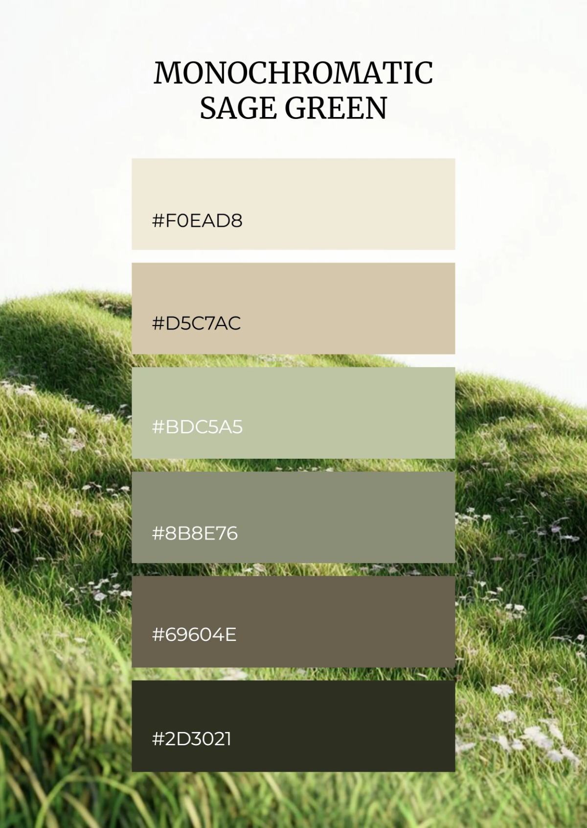 Free Monochromatic Sage Green Color Palette Template to Edit Online