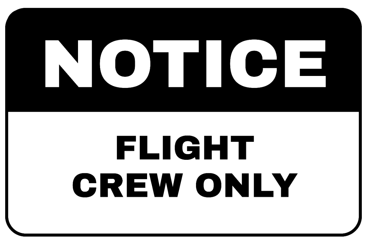 Free Flight Crew Only Airport Sign Template to Edit Online