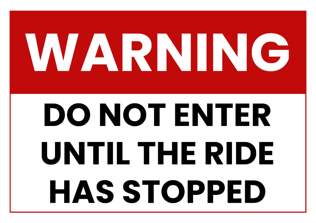 Free Amusement Park Warning Ride Sign Template to Edit Online