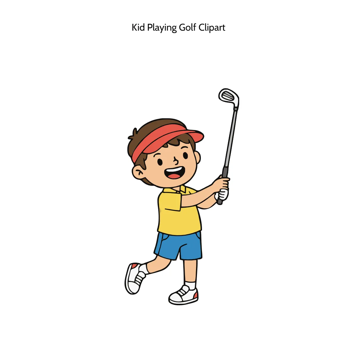 Kid Playing Golf Clipart
