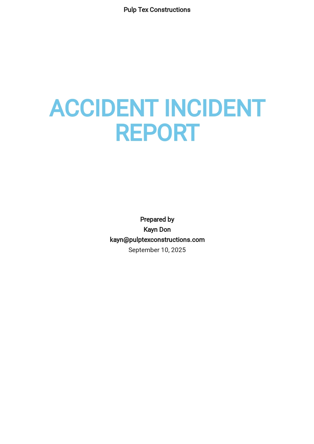 FREE Accident Report Template in Microsoft Word (DOC)  Template.net For Incident Report Template Microsoft
