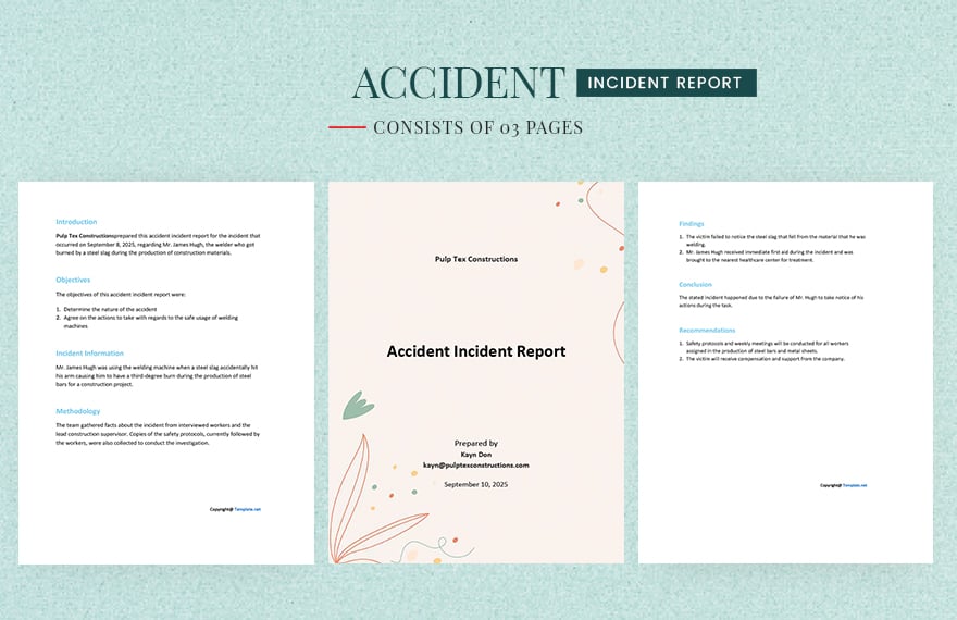 Accident Incident Report Template