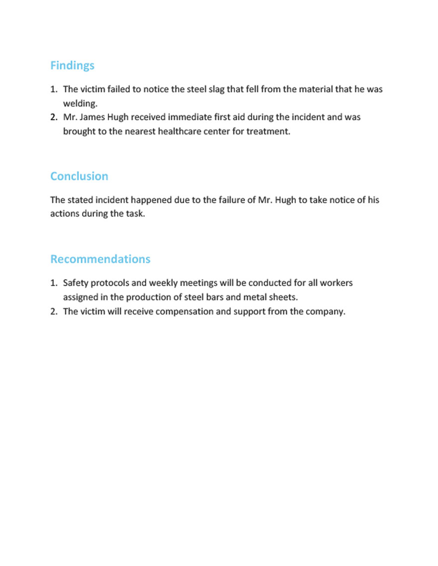 Accident Incident Report Template Google Docs Word Apple Pages Accident Incident Report Template Google Docs Word Apple Pages