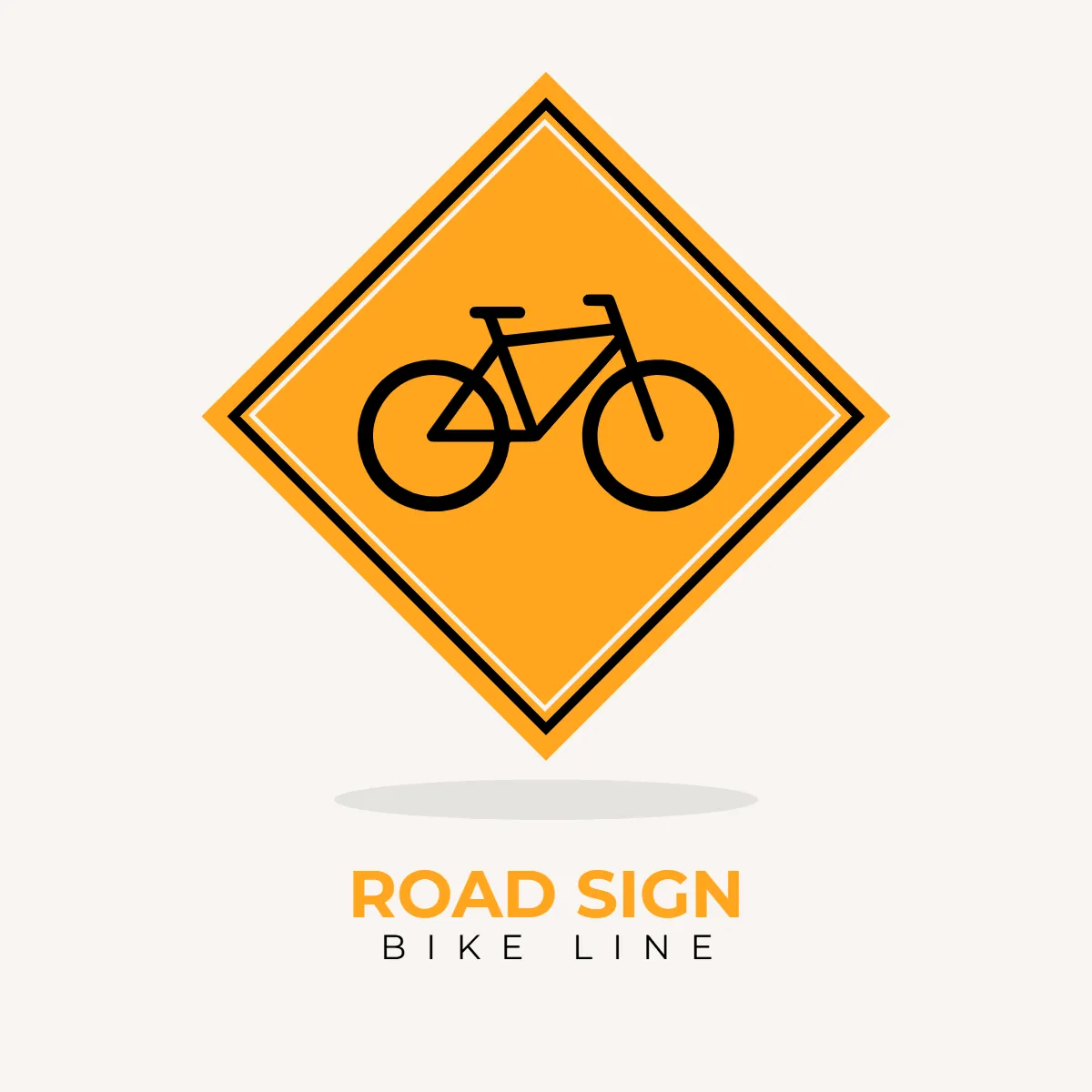Road Sign Bike Clip Art Template