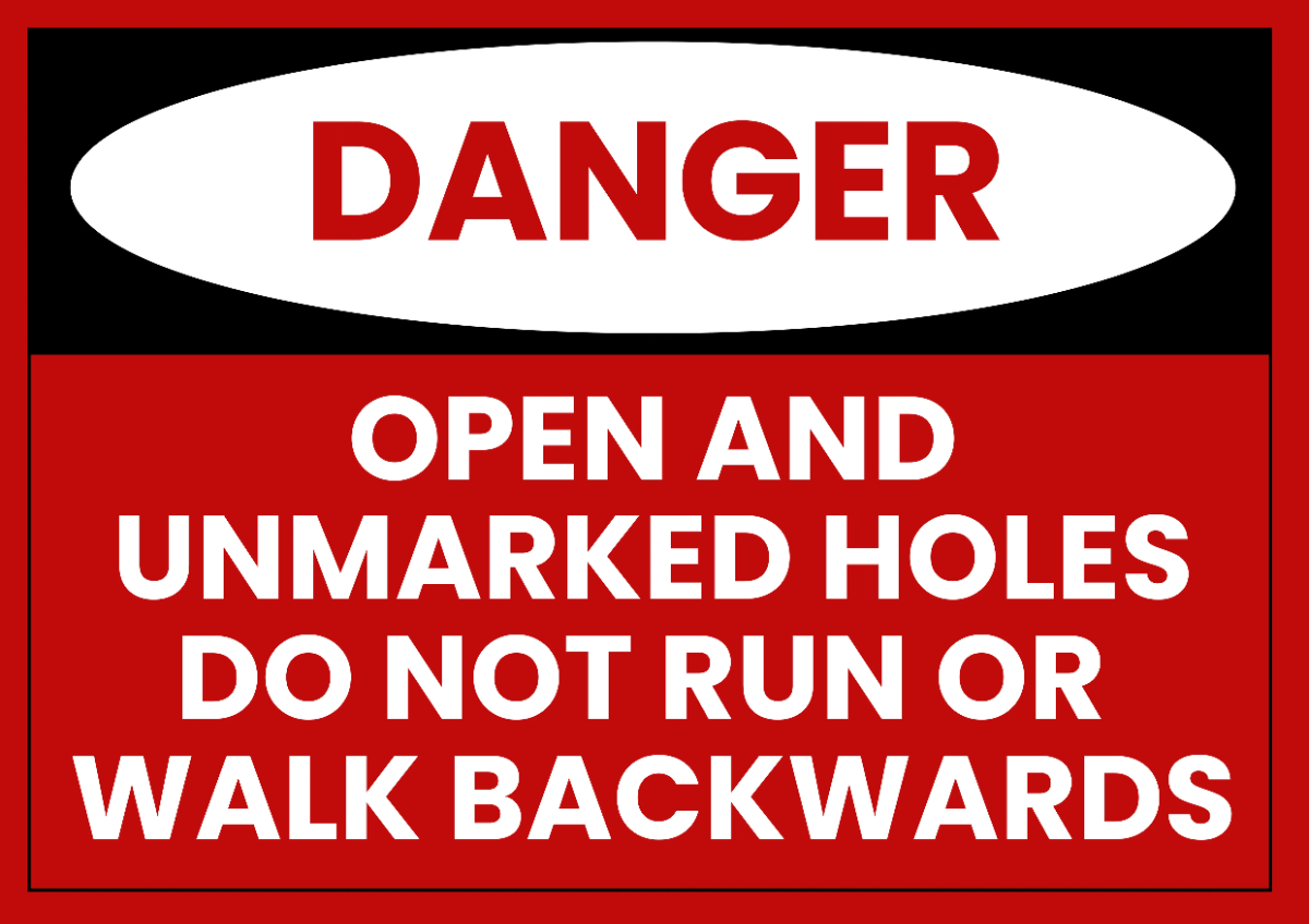 Free Unmarked Holes Mining Sign Template to Edit Online
