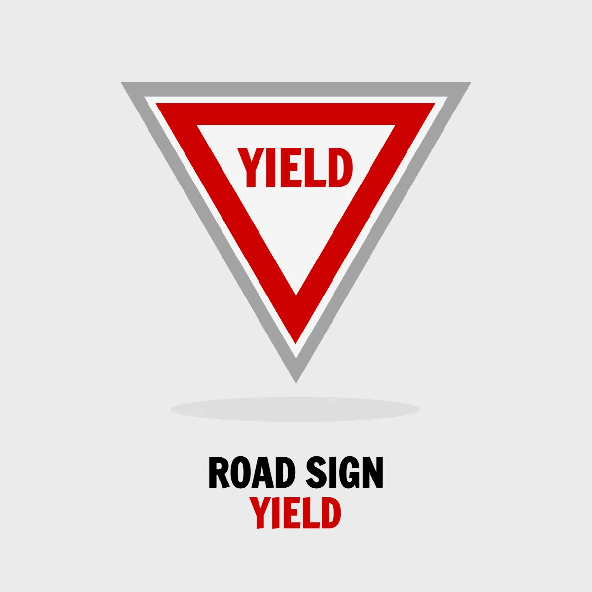 Road Sign Yield Clip Art Template