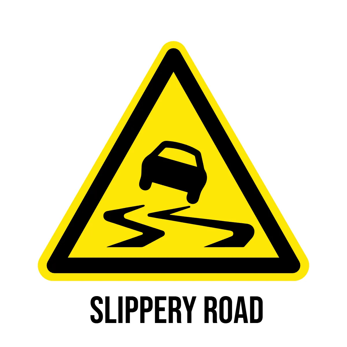 Slippery Road Hazard Sign Template
