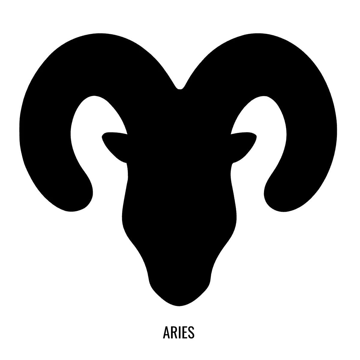 Free Aries Silhouette Zodiac Sign Template to Edit Online