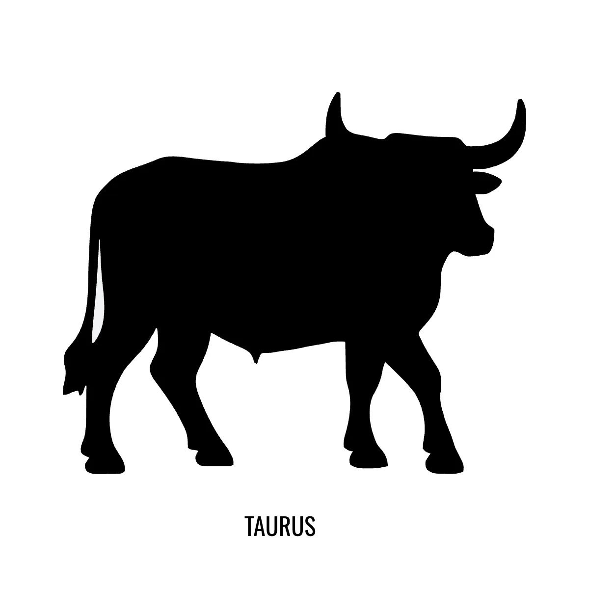 Taurus Silhouette Zodiac Sign Template