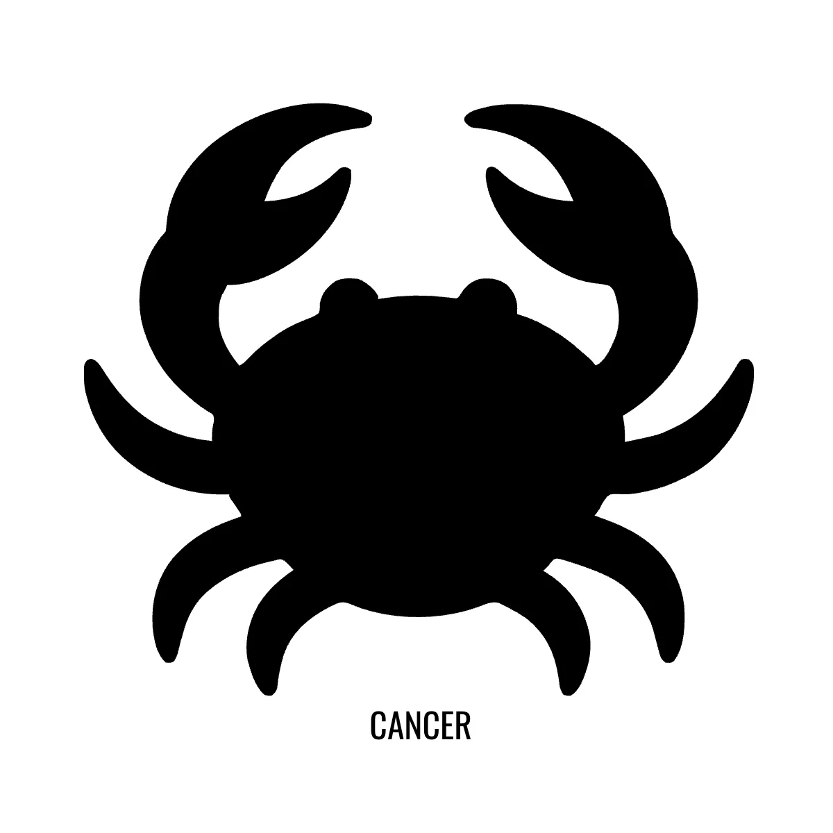 Cancer Silhouette Zodiac Sign Template