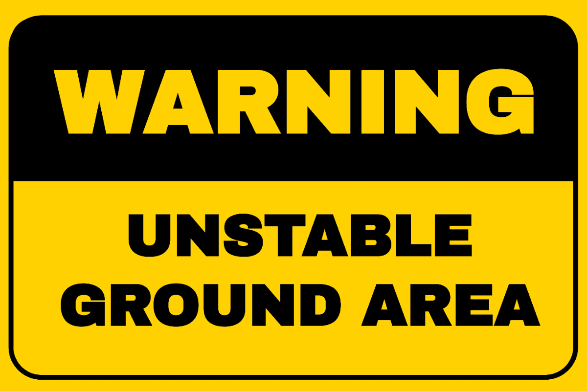 Free Unstable Ground Area Mining Sign Template to Edit Online