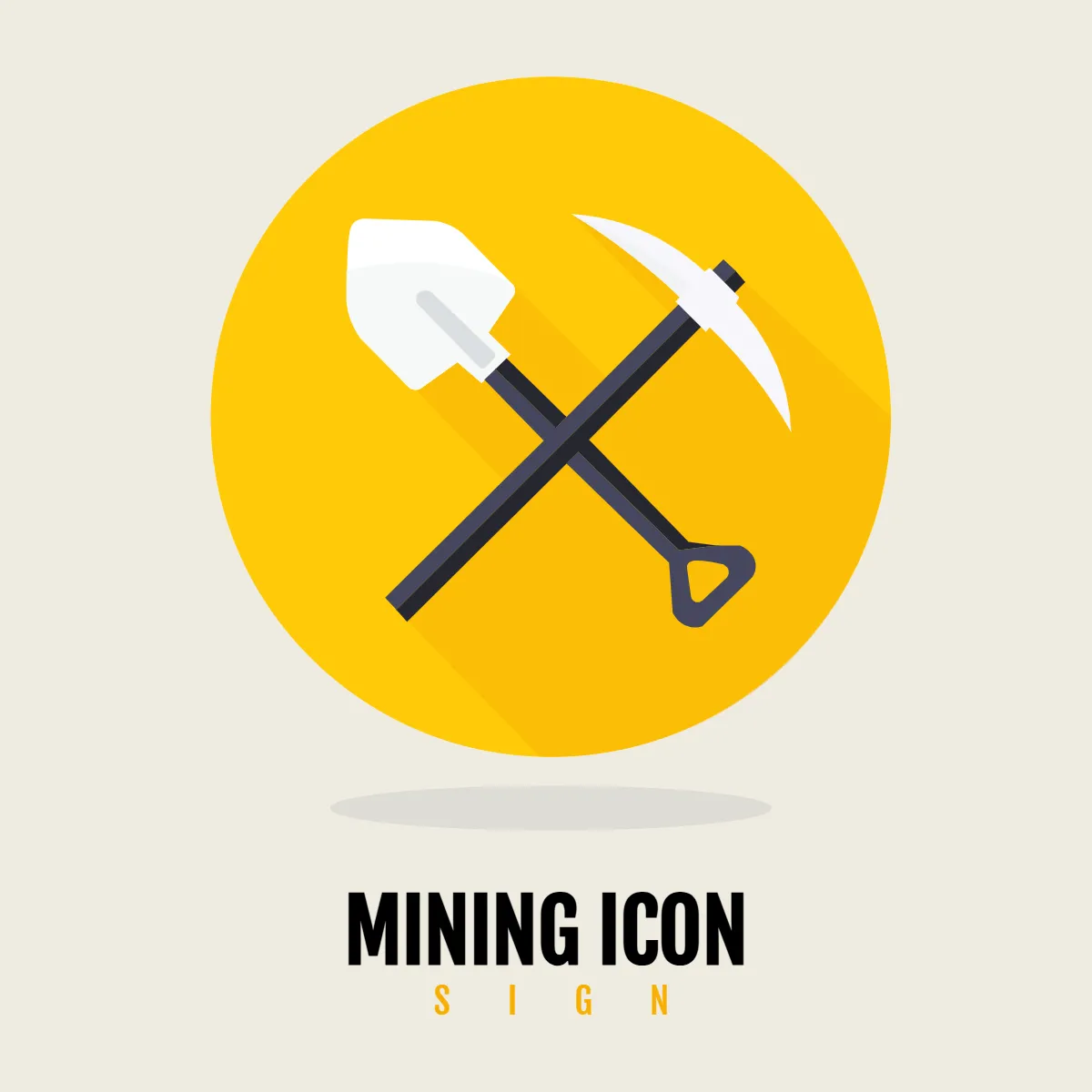 Mining Icon Sign Clip Art Template