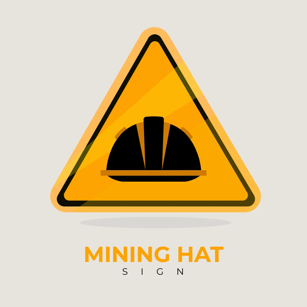 Mining Hat Sign Clip Art Template