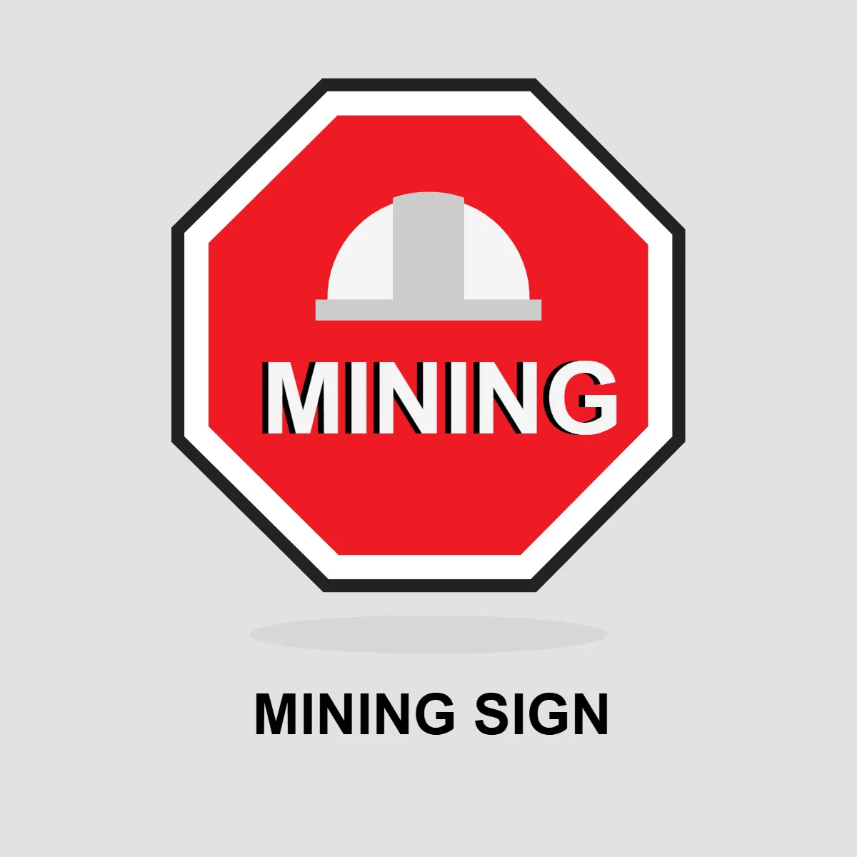 Mining Warning Sign Clip Art Template