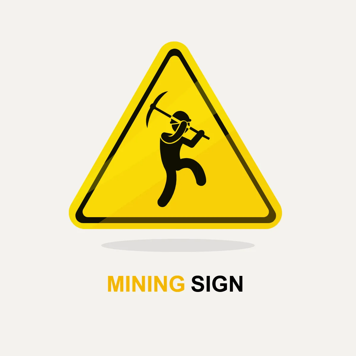 Mining Sign Vector Clip Art Template