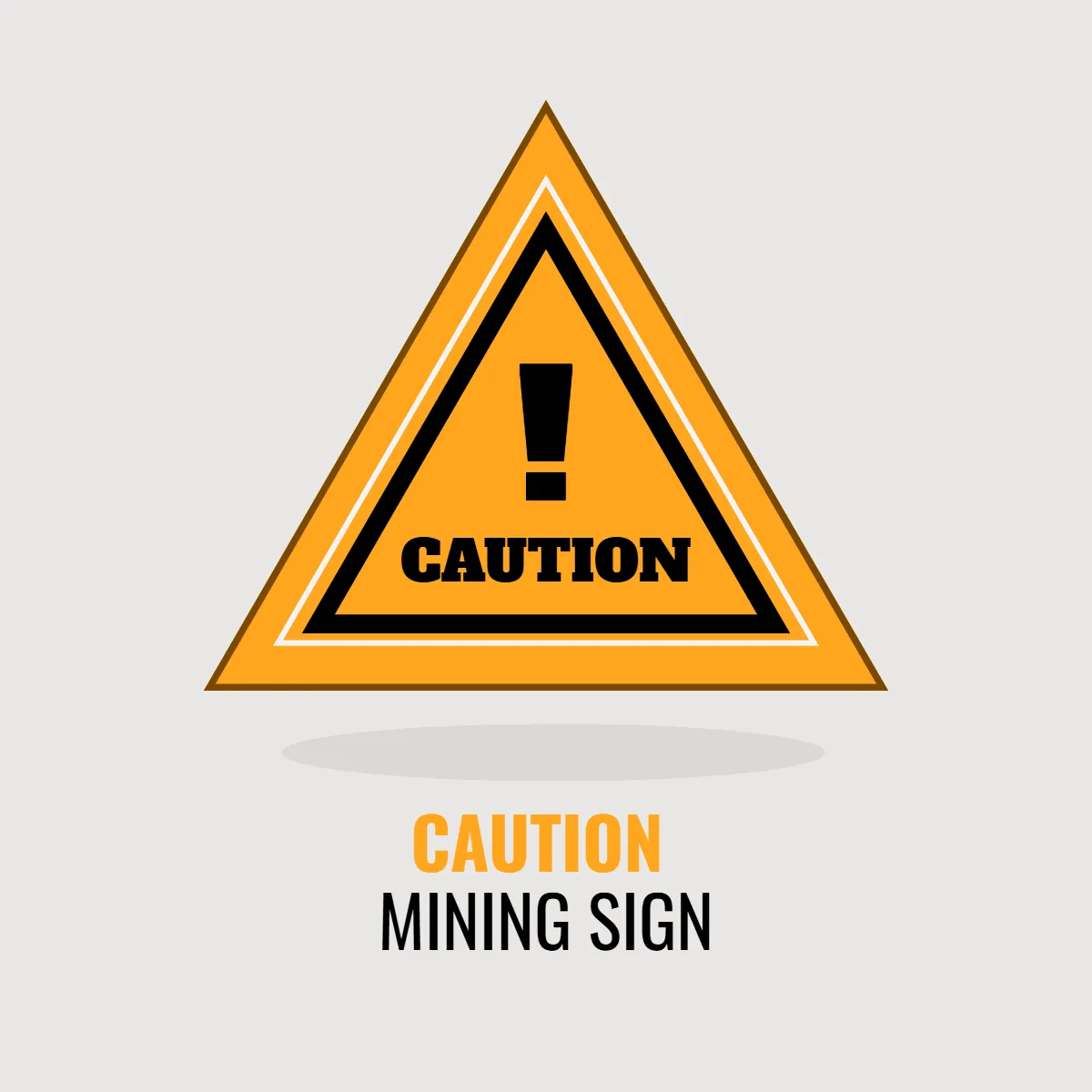 Mining Sign Caution Clip Art Template