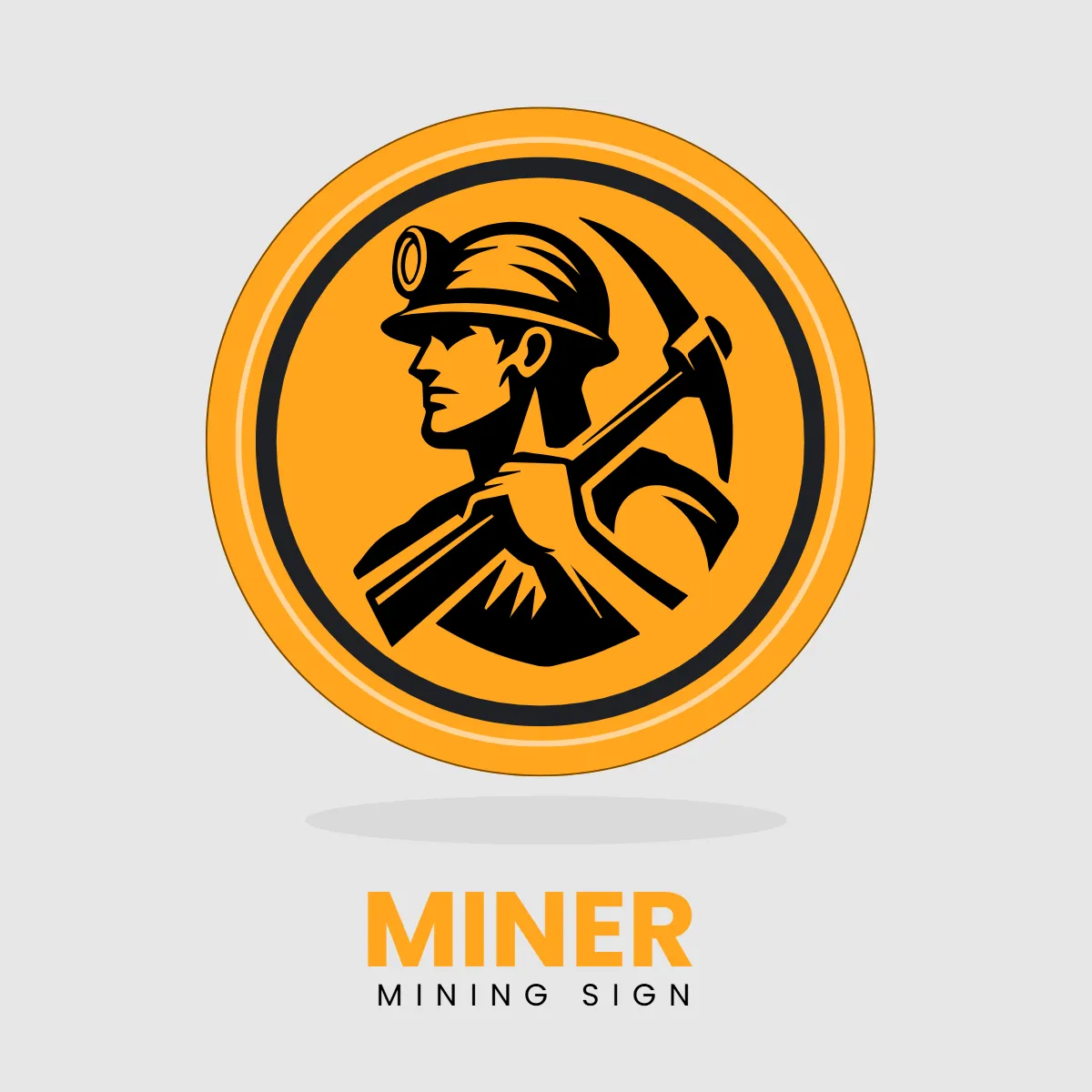 Miner Sign Clip Art Template
