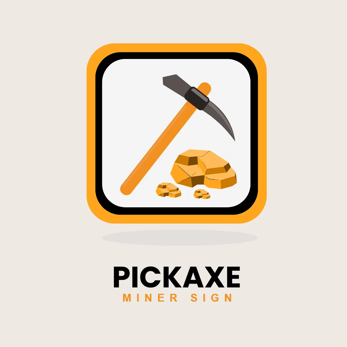 Miner Sign Pickaxe Clip Art Template