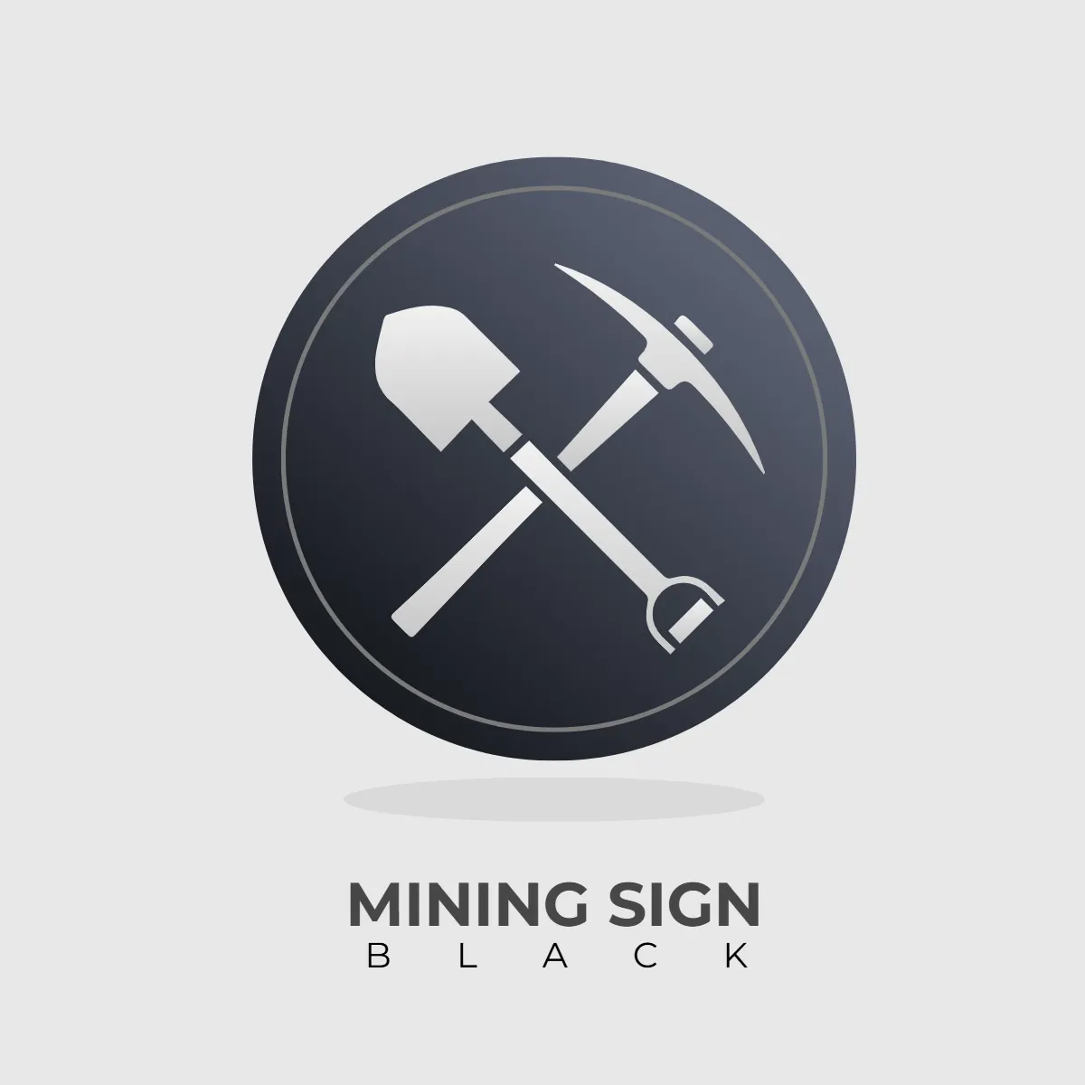 Mining Sign Black Clip Art Template