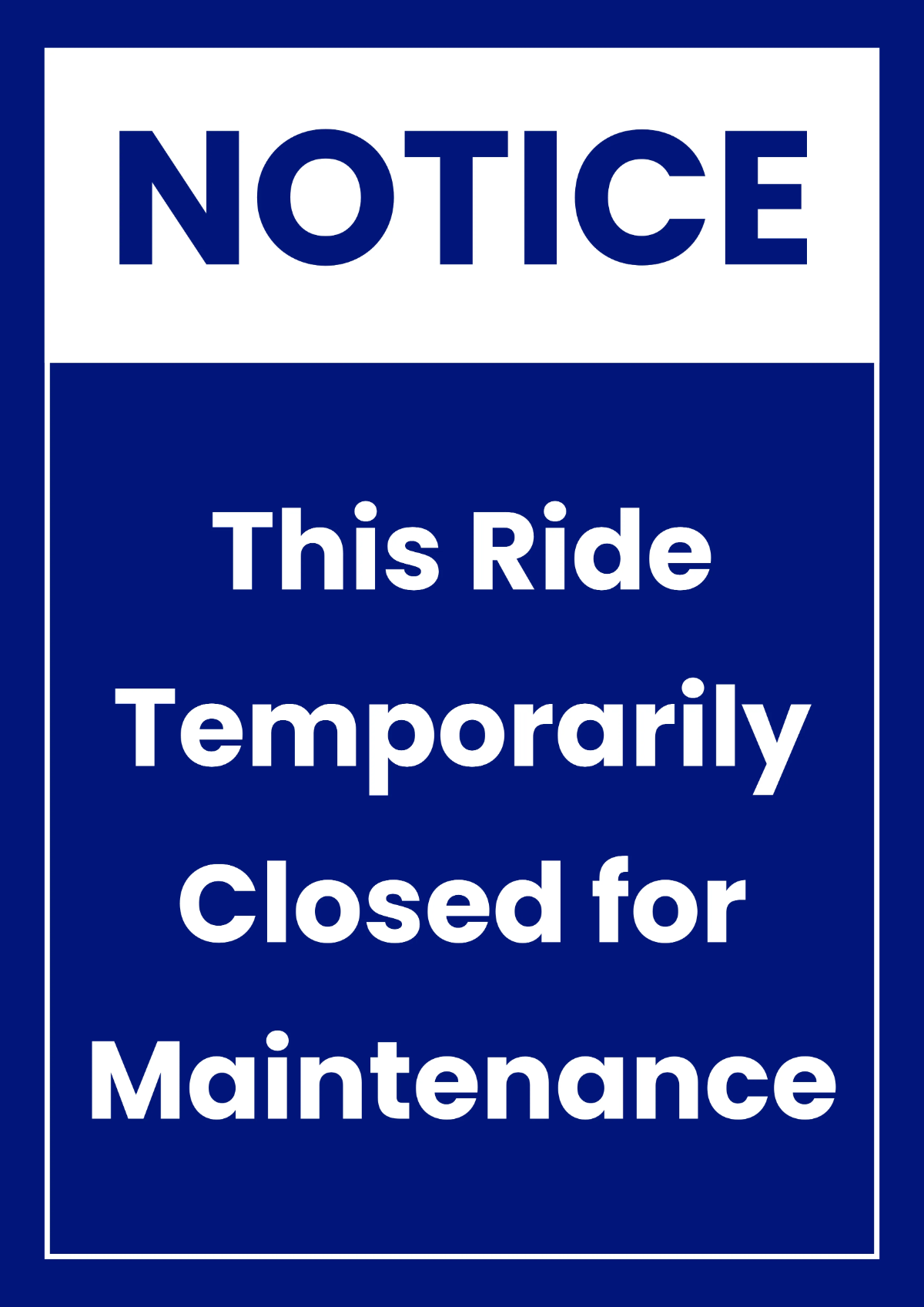 Free Temporarily Closed Theme Park Sign Template to Edit Online