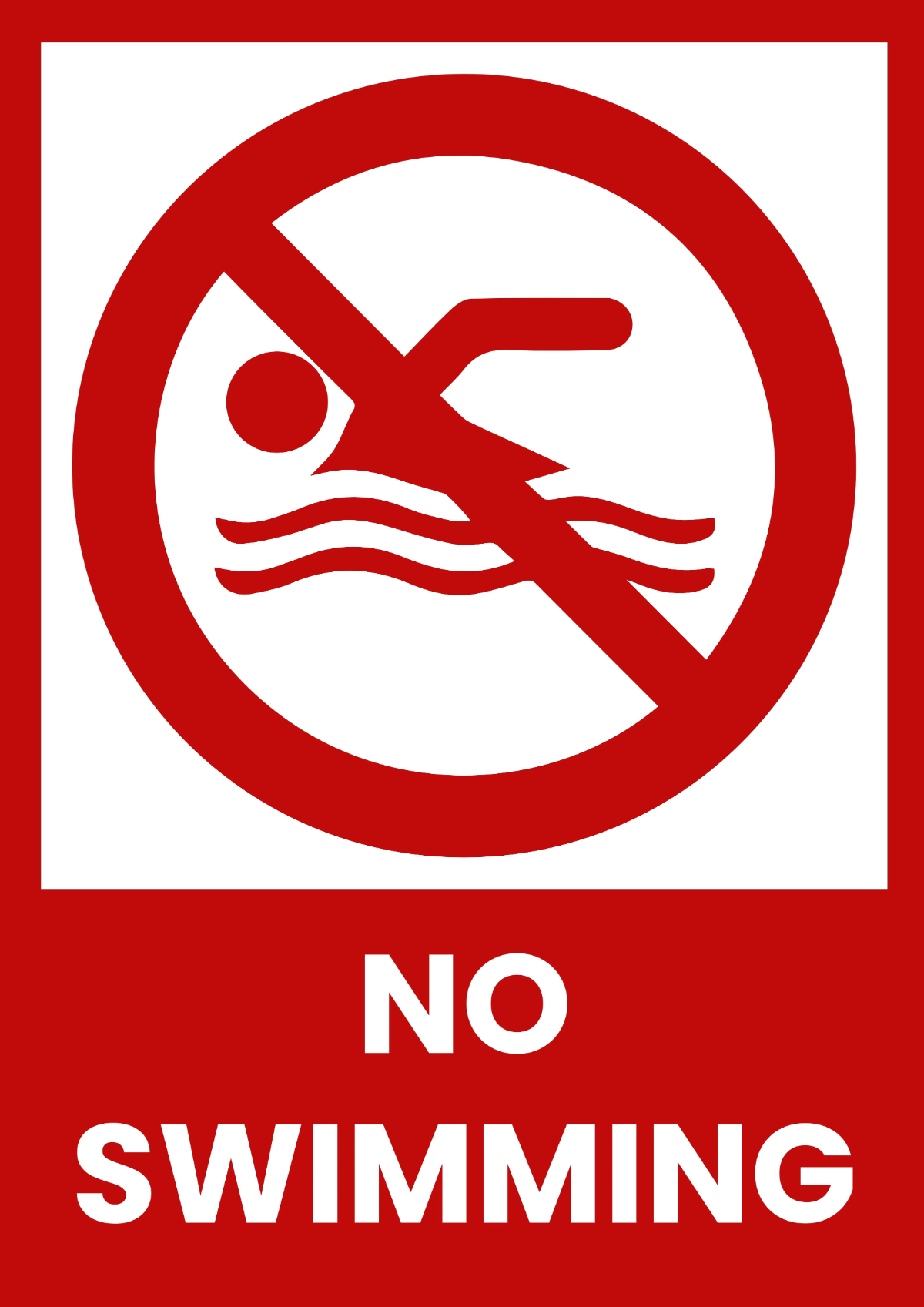 Free No Swimming Seaport Sign Template to Edit Online