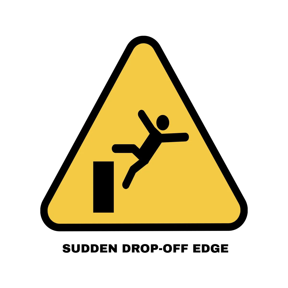 Sudden Drop-Off Edge Hazard Sign Template