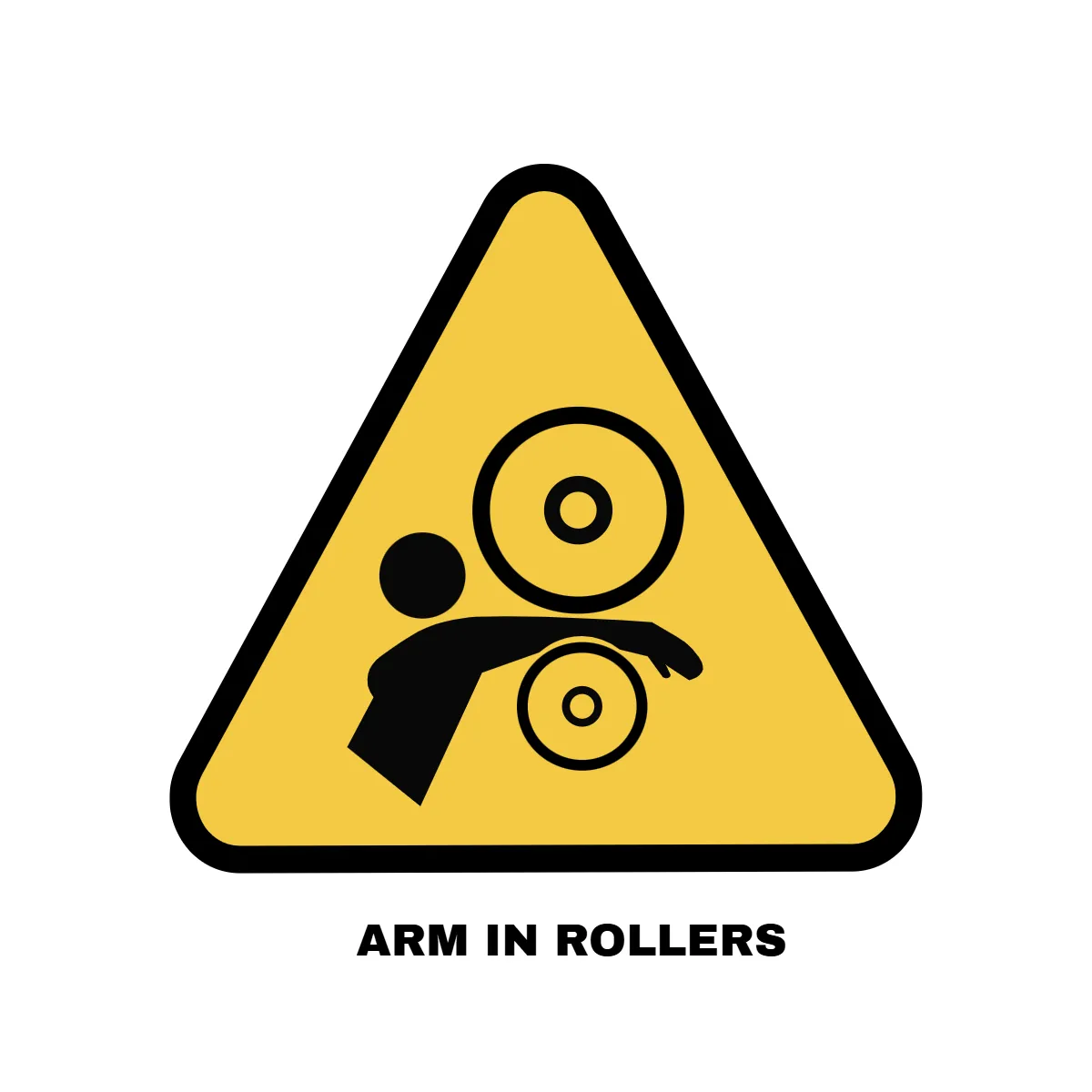 Arm in Rollers Hazard Sign Template