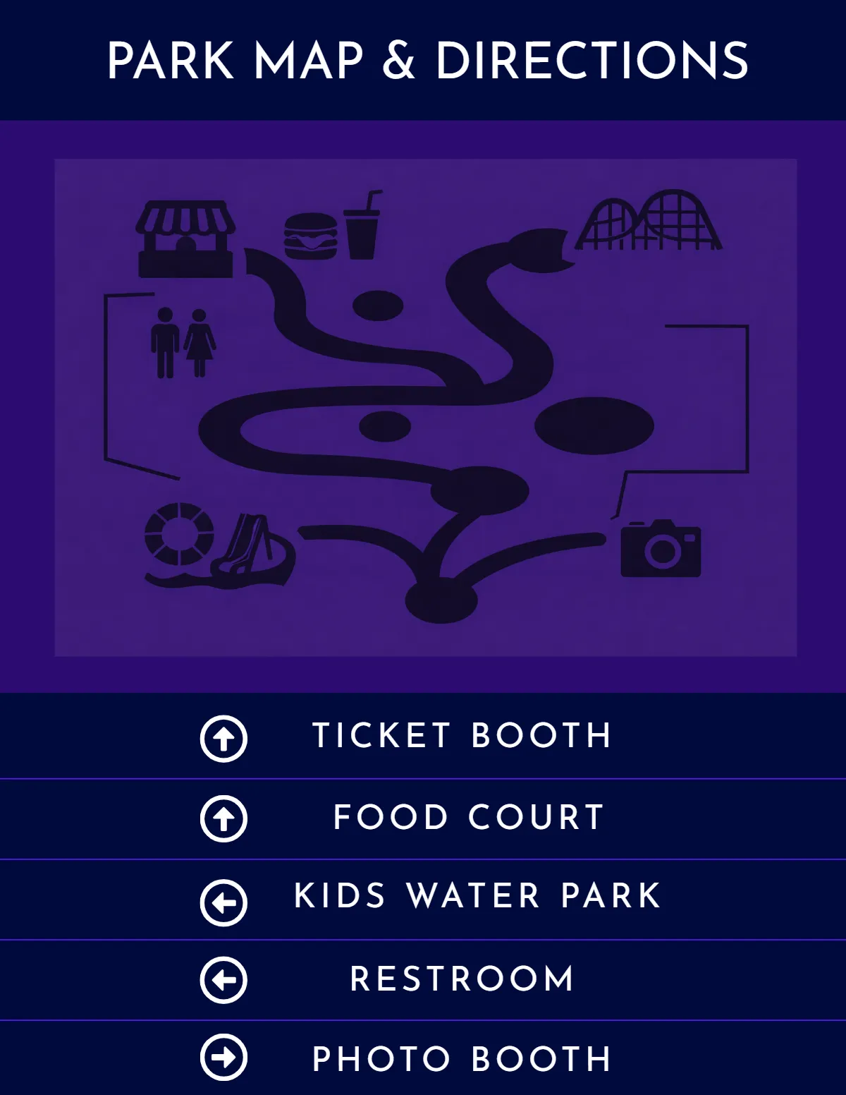 Park Map & Directions Theme Park Sign Template