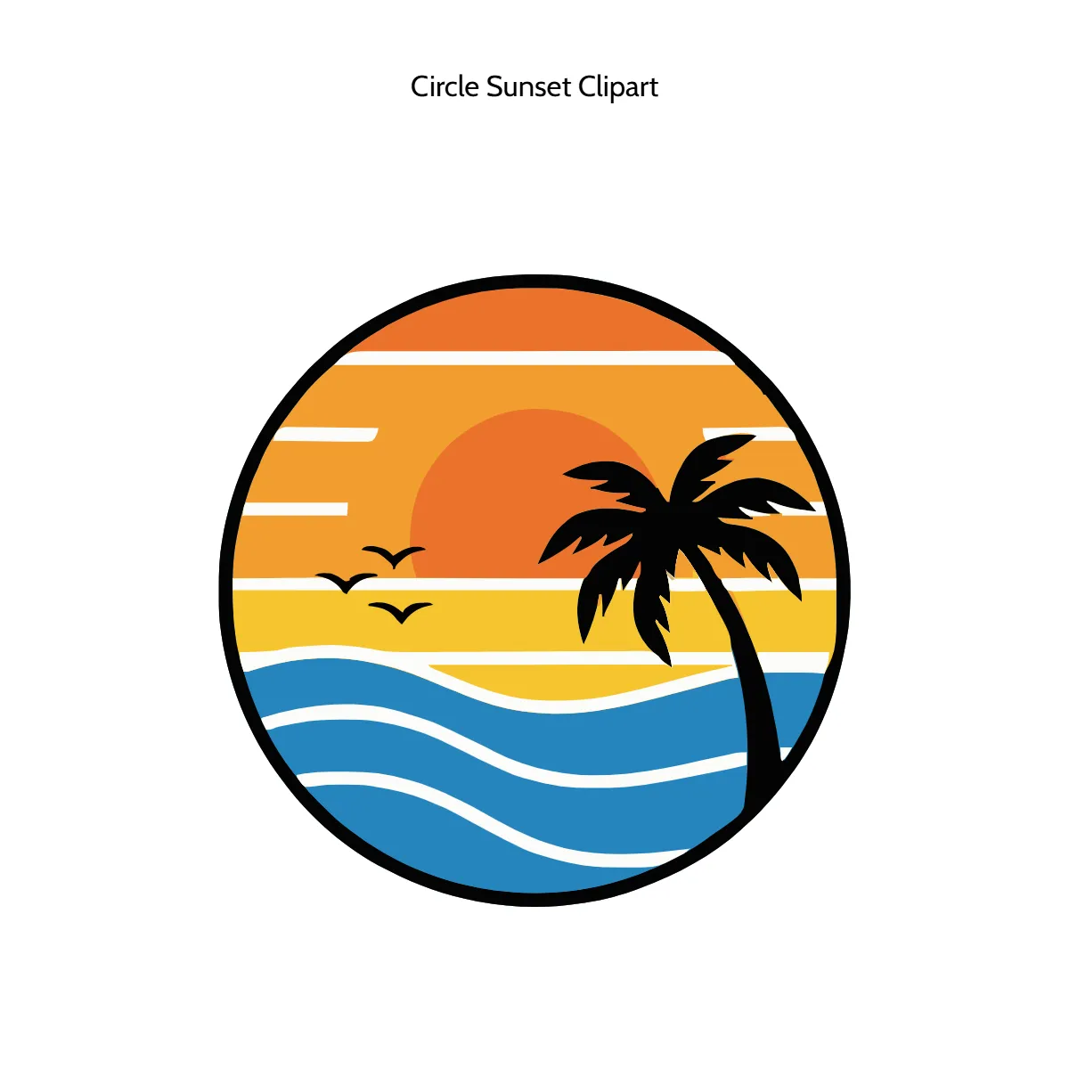 Circle Sunset Clipart