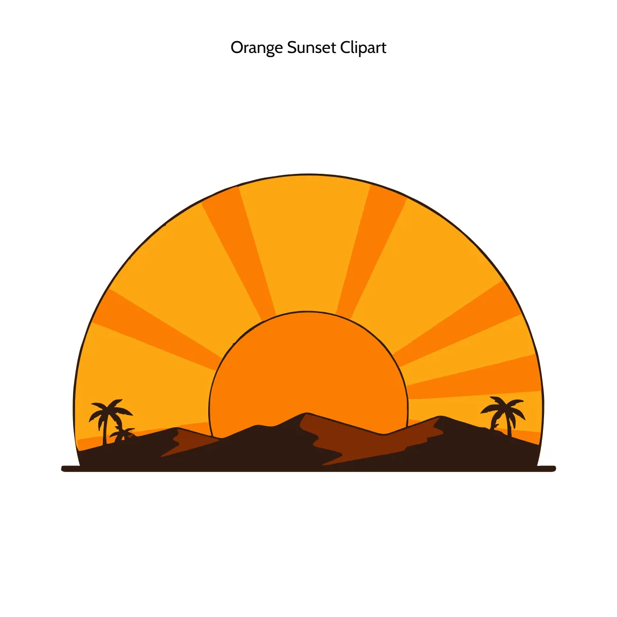 Orange Sunset Clipart