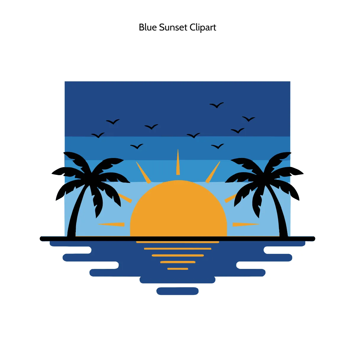 Blue Sunset Clipart