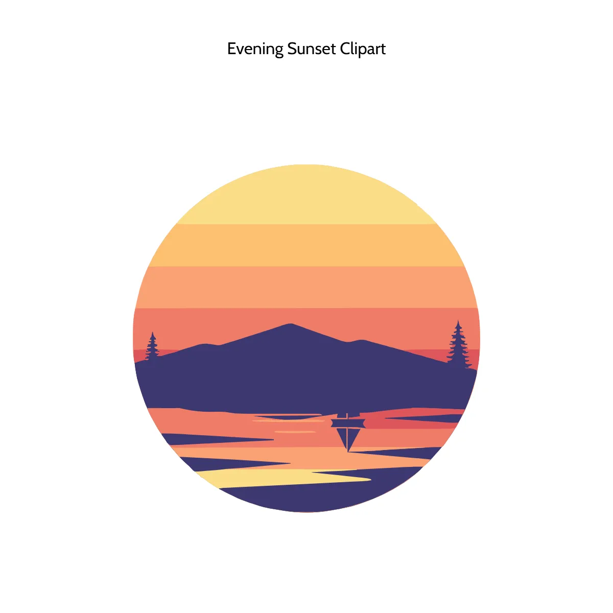 Evening Sunset Clipart