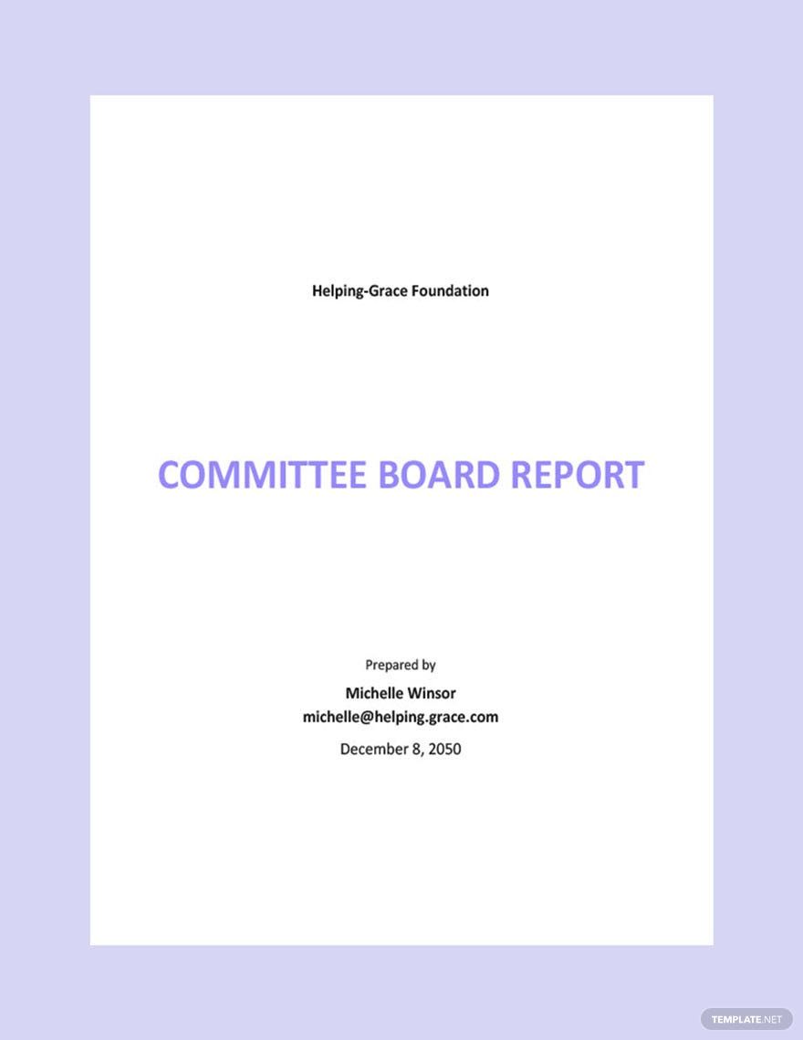 Committee Board Report Template